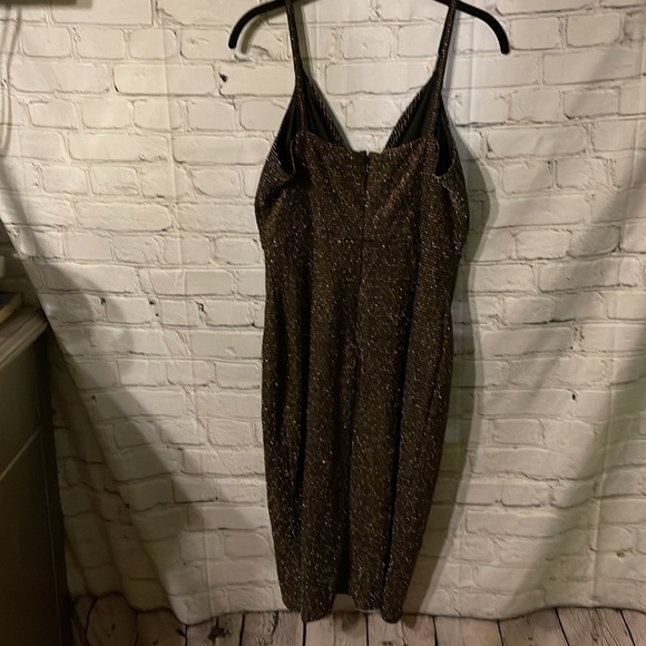 Guess Black With Gold & Silver Metallic Threads Cocktail Dress Size 12 - Picture 4 of 5